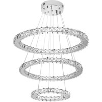 Led Kronleuchter Moderne Kristall Deckenlampe Hängelampe Pendelleuchte Hängeleuchte für Wohnzimmer Esszimmer Schlafzimmer Drei Ringe (72W, Kaltweiß) von YARDIN