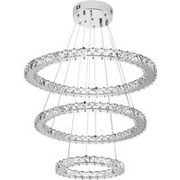 Led Kronleuchter Moderne Kristall Deckenlampe Hängelampe Pendelleuchte Hängeleuchte für Wohnzimmer Esszimmer Schlafzimmer Drei Ringe (72W, Kaltweiß) von YARDIN