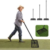 Yardin - Rasenrakel Metall Rasen Rakel, Rasenrechen Lawn Leveling Rake Rasenwerkzeug mit Rutschfestes pvc Stiel, Garten Hinterhof Rasenschieber von YARDIN