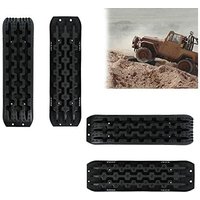 Recovery Board,Sandbleche Anfahrhilfe Sandbleche Offroad,für Geländewagen pkw LKW,Rutschfester mit Tragegriff schwarz, 4 Stück Yardin schwarz von YARDIN