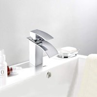Yardin - Wasserhahn Badarmatur Wasserfall Waschtischarmatur aus Edelstahl, Einhebelmischer Waschbecken Mischbatterie Waschbeckenarmatur für Küche von YARDIN