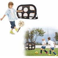 YARDIN 2 in 1 Fussballtore Fußballtore Faltbare Fussballtor Pop-Up Garten Kinder Fussballtor mit Tragetasche, 2 Schusslöchern für Familien, Garten, von YARDIN