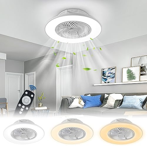 YARDIN Deckenventilator mit Beleuchtung 90W Dimmbar Leise, LED Lampe mit Ventilator und Fernbedienung, Moderne Deckenleuchte mit Ventilator für Wohnzimmer Schlafzimmer Esszimmer von YARDIN