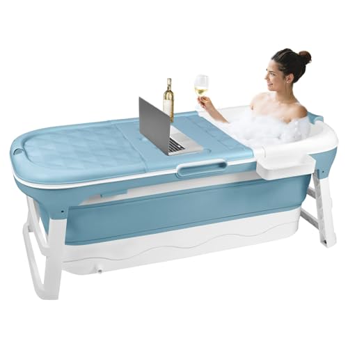 YARDIN Faltbare Badewanne für Erwachsene, 148x62x52 cm Mobile Klappbadewanne, Ideal für Kleine Badezimmer, Platzsparend und Tragbar, Inklusive Badekissen und Ablaufschlauch, Blau YARDIN Faltbare Badewanne für Erwachsene, 148x62x52 cm Mobile Klappbadewanne, Ideal für Kleine Badezimmer, Platzsparend und Tragbar, Inklusive Badekissen und Ablaufschlauch, Blau von YARDIN
