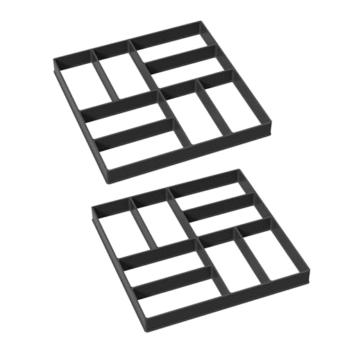 YARDIN Gehweg Form DIY Pflasterform 40x40x4cm,Garten Schablone Kunststoff Gehwegplatten Quadratisch Beton Pflastersteine Terrassenplatten,Schwarz,2PCS YARDIN Gehweg Form DIY Pflasterform 40x40x4cm,Garten Schablone Kunststoff Gehwegplatten Quadratisch Beton Pflastersteine Terrassenplatten,Schwarz,2PCS von YARDIN