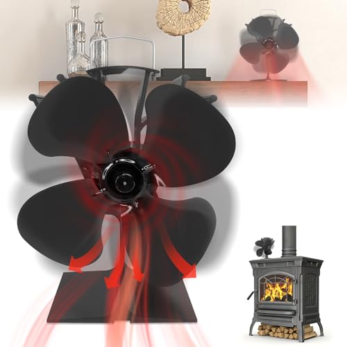 YARDIN Ofenventilator Kaminventilator ohne Strom, Leiser Kamin Ventilator für Kaminofen Holzöfen Feuerstelle, Wärmebetrieben Ofen Ventilator mit 4 Blättern YARDIN Ofenventilator Kaminventilator ohne Strom, Leiser Kamin Ventilator für Kaminofen Holzöfen Feuerstelle, Wärmebetrieben Ofen Ventilator mit 4 Blättern von YARDIN