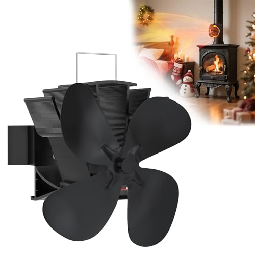 YARDIN Ofenventilator ohne Strom Kaminventilator Magnetisch für Ofenrohr, Leiser Kamin Ventilator für Holzöfen Feuerstelle Kaminofen, Wärmebetrieben Ofen Ventilator mit 2 Ersatzring von YARDIN