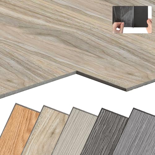 YARDIN PVC Bodenbelag Vinylboden Selbstklebend mit Holz-Optik, 54 Stück 7,53m² Vinyl Klebefliesen Bodenfliesen Selbstklebend, PVC Boden Rutschfest Wasserfest Schwer Entflammbar, Eiche Gewaschen von YARDIN