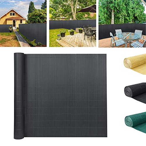 YARDIN PVC Sichtschutzmatte Sichtschutz Sichtschutzzaun, UV-beständig und Wetterfest Starke Privatsphäre Balkonverkleidung für Garten Terrasse, mit Kabelbindern (120 x 600cm, Anthrazit) von YARDIN
