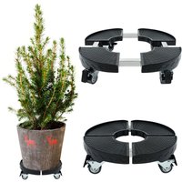 YARDIN Pflanzenroller Außenbereich Ø39-52cm Einstellbare rund Rollbrett Pflanzen blumenroller outdoor-Innenbereich mit Drehbare Räder, PP von YARDIN