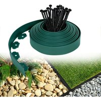 YARDIN Rasenkante Kunststoff Flexibel Beetumrandungen für Gärten, Gras-und Steintrennung, mit 30 Befestigungsnägel, 10m lang, Grün von YARDIN