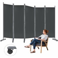YARDIN Raumteiler auf Rollen, Trennwand faltbar, Sichtschutz aus Stoff, Raumtrenner Privatschutz, Freistehend Stellwand für Balkon & Büros, 280 x 180 von YARDIN