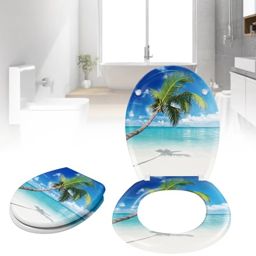 YARDIN WC Sitz mit Absenkautomatik Toilettendeckel Toilettendeckel Klodeckel Klobrille mit absenkautomatik Toilettensitz Verschiedene Muster, Ozean YARDIN WC Sitz mit Absenkautomatik Toilettendeckel Toilettendeckel Klodeckel Klobrille mit absenkautomatik Toilettensitz Verschiedene Muster, Ozean von YARDIN