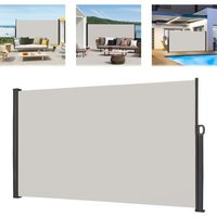 160x300cm Seitenmarkise Sichtschutz Sonnenschutz Windschutz, Markisenstoff aus Polyester für Terrasse Camping seitlicher Windschutz Grau - grey von YARDIN