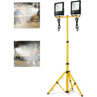 Yardin - Baustrahler led Flutlicht Strahler Arbeitsleuchte Bauscheinwerfer Floodlight mit Stativ und EU-Stecker für Innen-und Außenbereich (2 100W von YARDIN