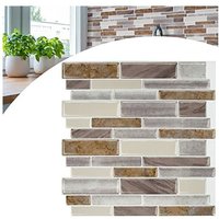 Yardin - Fliesenaufkleber Selbstklebende Fliesen Klebefliesen 30 × 30 cm, 3D Wandpaneele Fliesensticker Marmor Mosaik Design für Spritzschutz Küche von YARDIN