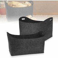 Holzkorb für Kaminholz Faltbar Groß Kaminholztasche Kaminholzkorb Filzkorb Kaminholz mit Verstärkten Filztasche Einkaufstaschen Zeitungskorb Shopper von YARDIN