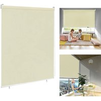 Seitenzugrollo Klemmrollo Verdunkelungs-Rollo Outdoorrollo UV-Schutz und Beschattung zum Schutz der Privatsphäre,für Balkon,Terrasse und Garten Beige von YARDIN