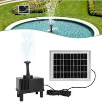 Solar Teichpumpe Springbrunnen Gartenbrunnen,9V/2W Mini Solar Schwimmender Wasserspiel Fontäne Pumpe mit 4 Düsen für Garten, Quadrat(Type d) - Yardin von YARDIN