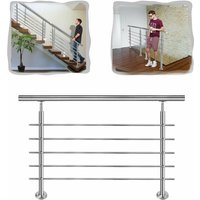 Yardin - Treppengeländer Edelstahl Handlauf Geländer, Edelstahlgeländer Innen und Außen für Treppen Brüstung Garten Balkon (180cm, 5 Querstäbe) Silber von YARDIN
