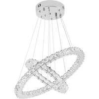 Led Kronleuchter Moderne Kristall Deckenlampe Hängelampe Pendelleuchte Hängeleuchte für Wohnzimmer Esszimmer Schlafzimmer Zwei Ringe (48W, Dimmbar) von YARDIN