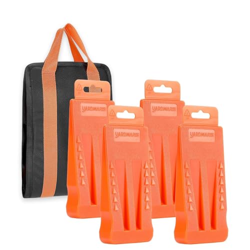 YARDMARIS 4 Stück Fällkeil Set, 5,5 Zoll Kunststoff Kettensägen Fällkeil mit Tasche, Forstkeil Baumkeile mit Spikes für Kontrollierten Fällen von Bäumen Holzfällerzubehör Werkzeuge YARDMARIS 4 Stück Fällkeil Set, 5,5 Zoll Kunststoff Kettensägen Fällkeil mit Tasche, Forstkeil Baumkeile mit Spikes für Kontrollierten Fällen von Bäumen Holzfällerzubehör Werkzeuge von YARDMARIS