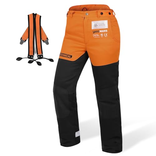 YARDMARIS Kettensägenhose, technische Kettensägenhose, Kettensägen-Chaps, Baumschnitthose mit verstellbaren Hosenträgern von YARDMARIS