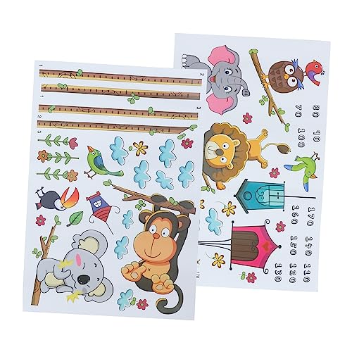1 Satz Tierischer Wandaufkleber mit Wachstumsmesser für Kinderzimmer Abnehmbarer Höhenchart mit Baum Tiermotiven Wanddekoration für Babyzimmer Kindergarten von YARNOW