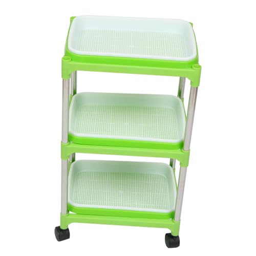 YARNOW 1 Satz 3 Sämlingstablett-Set Keimungs-Kit Sprossentablett- Ausbreitungsschalen Tabletts erdfreier Züchter Grow Tray mit Tablett-Kit Sprossenschalen mit Ablage Plastik von YARNOW