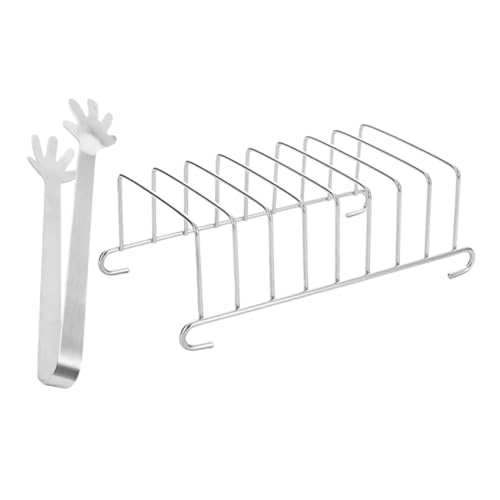 YARNOW 1 Satz Elektrischer Brotständer für Fritteusen Backzubehör Heißluftfritteuse Benutzerfreundliches Frittier Zubehör Toastbrotständer Edelstahlgestell für Luftfritteuse Silver von YARNOW