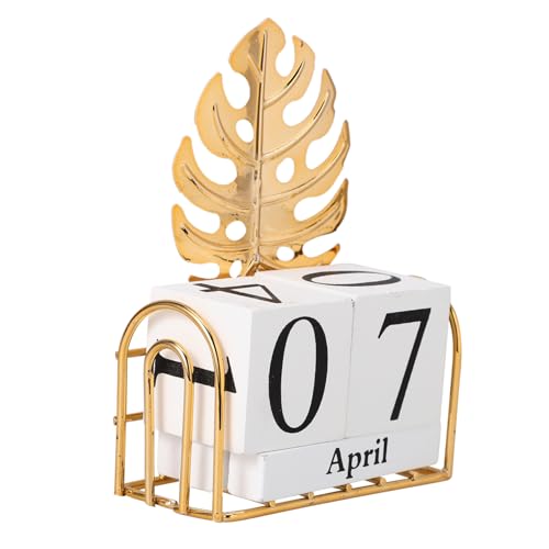 YARNOW 1 Satz Kalenderdekoration Aus Holz Holzblock Blockiert Kalender Datumsblöcke Für Den Schreibtisch Kalender Tisch-stehkalender Kalender Nach Hause Desktop-Kalender Mit Eisen von YARNOW