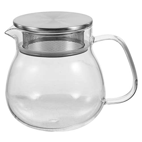 YARNOW 1 Satz Teekanne Filtern Herdplatte Blühende Teekanne Trinkkrug Hitzebeständige Teekanne Kaffeekanne Kanne Mit Tee-ei Transparente Teekanne Büro Glas Große Teekanne Rostfreier Stahl von YARNOW