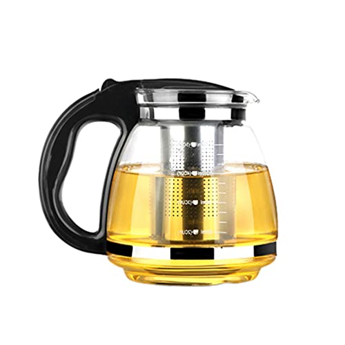 YARNOW 1 Stück 2000 ML Glas Teebereiter Glaskaraffe Glaskrug Wasserkaraffe mit Siebeinsatz Hitzebeständig Wasserkrug mit Deckel für Kalte und Heiße Getränke Wasser Schwarz YARNOW 1 Stück 2000 ML Glas Teebereiter Glaskaraffe Glaskrug Wasserkaraffe mit Siebeinsatz Hitzebeständig Wasserkrug mit Deckel für Kalte und Heiße Getränke Wasser Schwarz von YARNOW