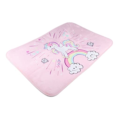 YARNOW 1stk Einhorn Bodenmatte Kinderzimmer Tür Teppiche Badezimmerteppich Türmatte Badematte Für Badewanne Süße Badezimmermatte Schnelltrocknend Baby rutschfeste Matte Polyester von YARNOW