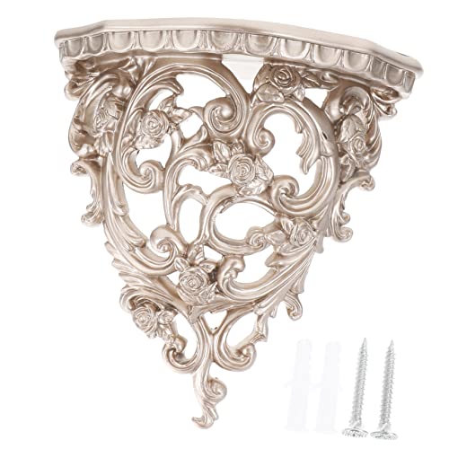 YARNOW 1stück Europäischer Stil Wandregal Mit Hohlblumen-Design Dekorative Wanddekoration Für Wohnzimmer Und Küche Nostalgische Blumentopfhalterung Champagnergold Langlebig Und von YARNOW