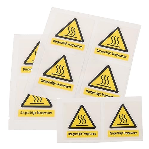 YARNOW 10 Blätter Heißes Warnschild Vorsichtsschild Für Heiße Oberfläche Warnung Heiße Oberfläche Nicht Berühren Zeichen Hochtemperatur-warnschild Aufkleber Pc-mattes Material Ausrüstung von YARNOW