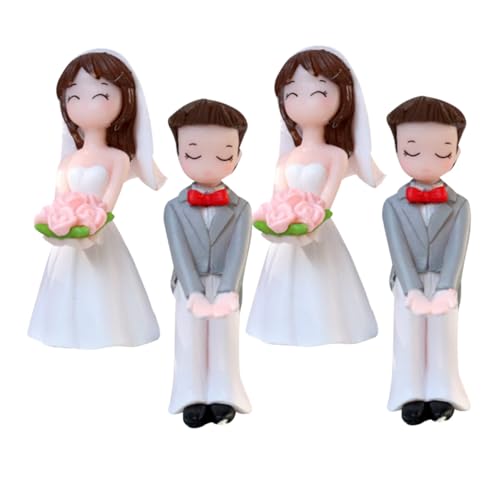 YARNOW 2 Paare Romantische Mikro landschaftsfigur Hochzeitstag Ornament Desktop deko mit Stabilem Stand und Feiner Verarbeitung von YARNOW