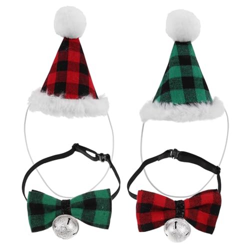 YARNOW 2 Sets Weihnachtsdekoration Für Haustiere Fliege Für Haustiere Haustier Partyzubehör Für Hunde Haustier Fotografie Requisiten Hundekopfschmuck Kostüm Für Welpen von YARNOW
