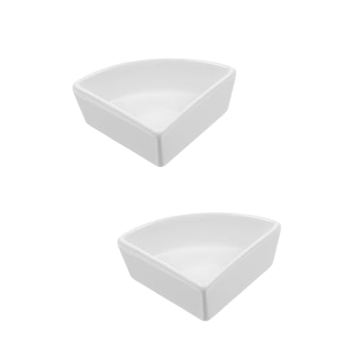 YARNOW 2 Stck Keramiknapf Hamster Futter und Trinkschale Schwerer Futternapf Wassernapf für Zwerghamster Igel Kleintiere Praktisch Kompakt und Leicht zu Reinigen Weiß von YARNOW