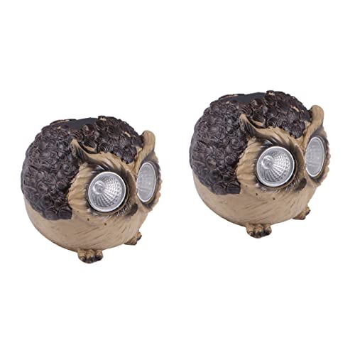 YARNOW 2 Stk Solarbetriebene Leuchten Statue Der Garteneule Garten Eule Figur Solar-led-leuchten Solarlampe Garten Eule Licht Garten Eule Lampe Sonnentier Nachtlicht Leuchtend von YARNOW