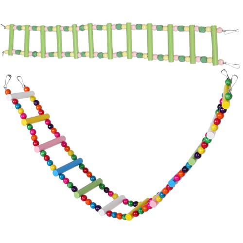 YARNOW 2 Stück Bunte Vogelleiter aus Holz mit Schaukel und Kletterfunktion Langlebig und Pflegeleicht für Wellensittiche Nymphensittiche und Kleine Papageienkäfige Farbenfrohe YARNOW 2 Stück Bunte Vogelleiter aus Holz mit Schaukel und Kletterfunktion Langlebig und Pflegeleicht für Wellensittiche Nymphensittiche und Kleine Papageienkäfige Farbenfrohe von YARNOW