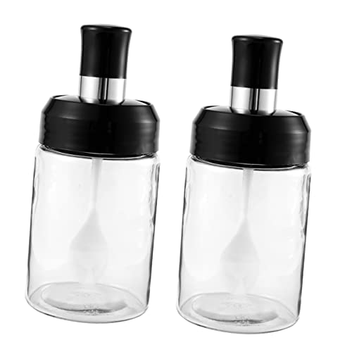 YARNOW 2st Ölbürstenflasche Zuckerdose Topf Salzbehälter Aus Glas Glasterrarium Gewürzflaschen Aus Glas Salz Zuckerdose Fettbehälter Leere Behälter Räumen Glasflasche Mit Deckel von YARNOW