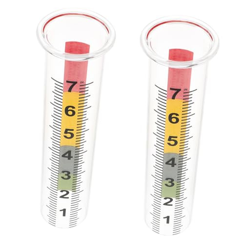 YARNOW 2 Stück Frostsicherer Regenmesser für Garten mit Klarem Großem Messskala Bruchsicherem Glasrohr Präziser Niederschlagsmessung Wetterfest für Terrasse Wiese und Outdoor-bereiche von YARNOW