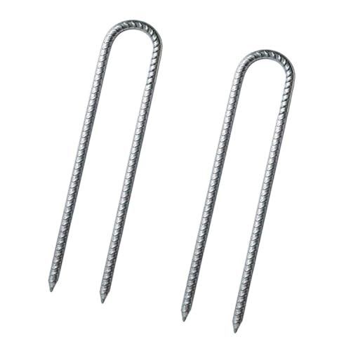 YARNOW 2 Stück Garten nägel tiergehege Tier stifte Erdanker Camping zubehör Tacket Trampolin Zelt Heringe u Formen Zeltstifte Campingpflock Zelt Gartenpflock Verzinkter Stahl Silver von YARNOW