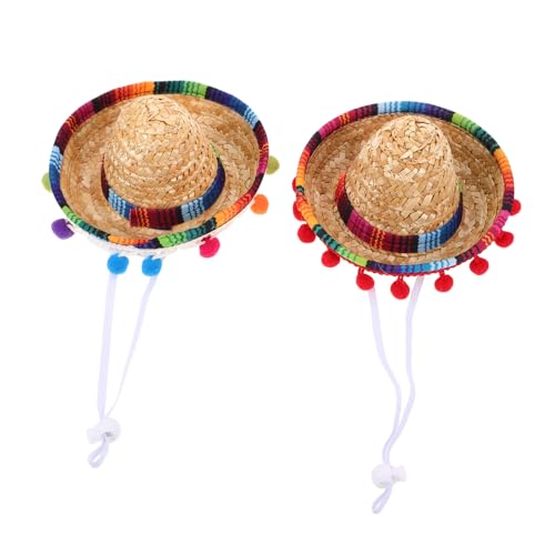 YARNOW 2 Stück Mini Sombrero Partyhüte für Kleine Hunde und Katzen Verstellbar Leichter Strohhut Mexikanisches Design Festlicher Kostümhut für Haustierfotos und Feierlichkeiten YARNOW 2 Stück Mini Sombrero Partyhüte für Kleine Hunde und Katzen Verstellbar Leichter Strohhut Mexikanisches Design Festlicher Kostümhut für Haustierfotos und Feierlichkeiten von YARNOW