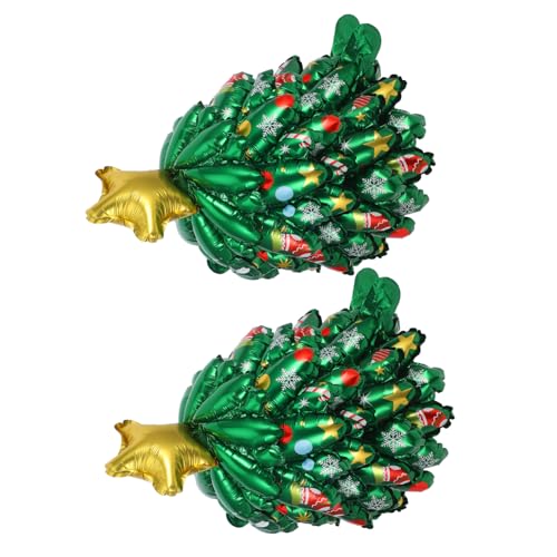 YARNOW 2 Stück Mini-weihnachtsbaumballons Aufblasbare Weihnachtsbaumballons Ballon-Weihnachtsbaum Aufblasbarer Grüner Baum Aufblasbarer Weihnachtsbaum Aluminiumfolie Green von YARNOW