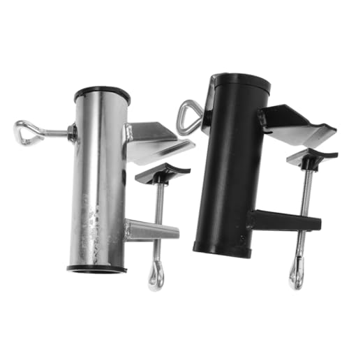 YARNOW 2 Stück Outdoor Sonnenschirmhalter aus Robustem Eisen Wetterfest Einfache Befestigung ohne Werkzeug Stabiler Halteclip für Terrasse Garten Strand Verhindert Wackeln bei Wind von YARNOW