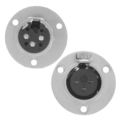 YARNOW 2 Stück Pin Mikrofonadapter Runde Buchse Langlebige Audio Verbindung für Lautsprecher und Mikrofone Installieren für Patchbay und Snake Kabel Pack von YARNOW