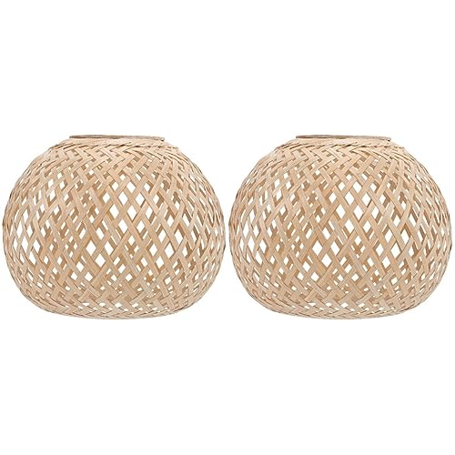 YARNOW 2 Stück Rattan-Lampenschirm Bambus-Leuchtmittel-Ersatz Boho-Deckenlampenschirm Für Heimdekoration YARNOW 2 Stück Rattan-Lampenschirm Bambus-Leuchtmittel-Ersatz Boho-Deckenlampenschirm Für Heimdekoration von YARNOW