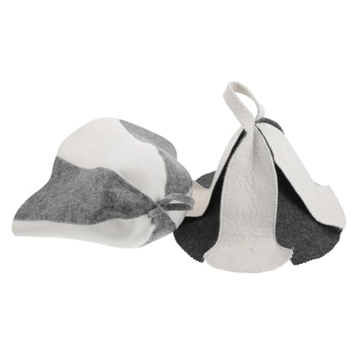 YARNOW 2 Stück Saunahut aus Dickem Filz Damen und Herren Hitzeisolierend Saugfähig Wiederverwendbar Robustes Dampfbad zubehör für Russische Sauna und Spa von YARNOW